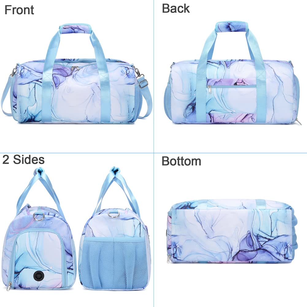 **Waterproof Sports Duffle Bag for Girls - Gym, Dance, Travel & Sleepover Bag with Shoe Compartment & Wet Pocket | Perfect for Workouts, Dance Classes, Weekend Trips & Overnight Stays**