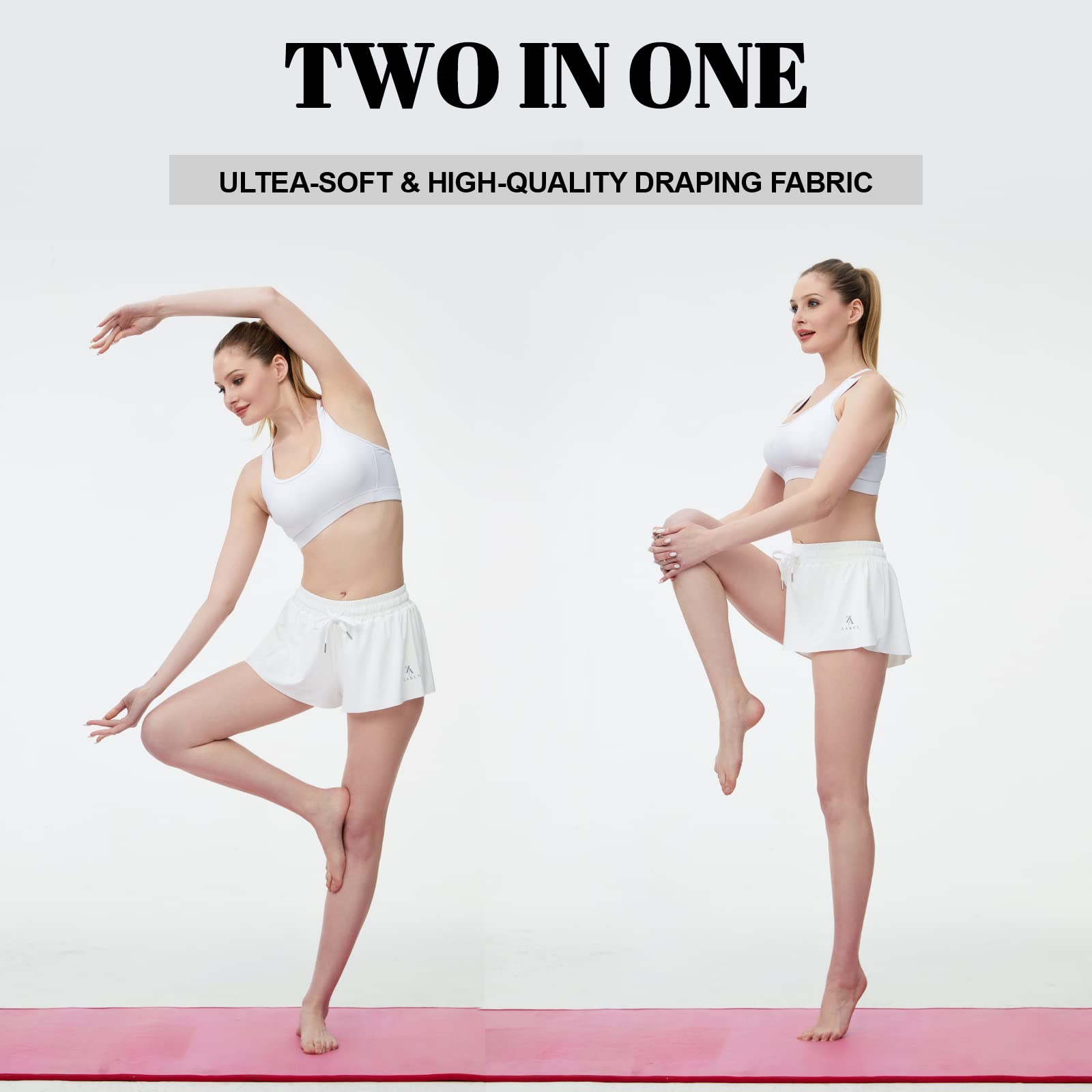 Women's 2-in-1 Running & Yoga Shorts - Quick Dry High Waist Athletic Shorts with Double Layer Design | Perfect for Gym, Workouts & Summer Outdoor Activities