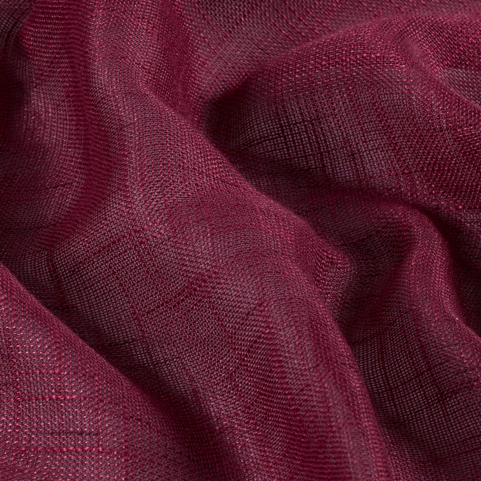 Diamond Home Linen Semi-Sheer Window Valance - 52 x 18 Inches, Burgundy - Elegant Curtain Top Treatment for Small Windows, Bedroom & Living Room Decor
