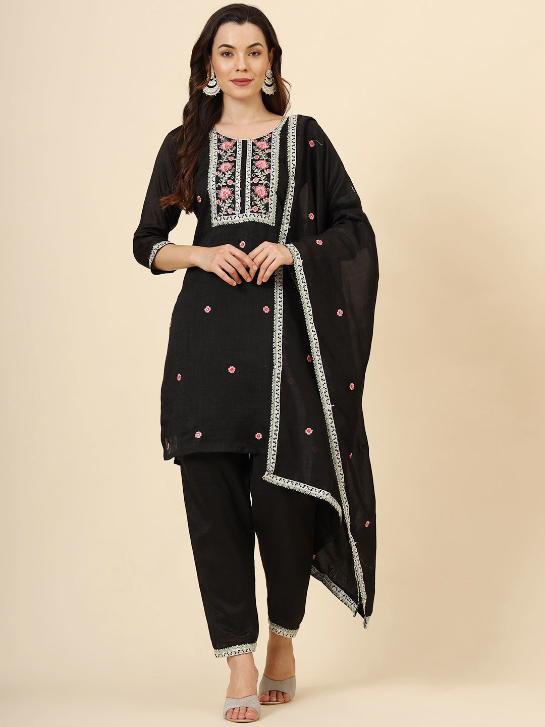Stylish Black Designer Pant Suit with Elegant Embroidery - Perfect for Office Wear, Business Meetings & Formal Events