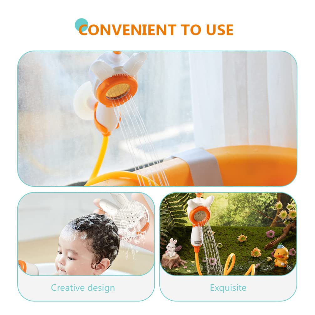 Battery Operated Submarine Bath Toy with Hand Shower Head - Cartoon Carrot Bathtub Toys for Kids | Fun Water Play for Toddlers & Bathroom Decor Accessories