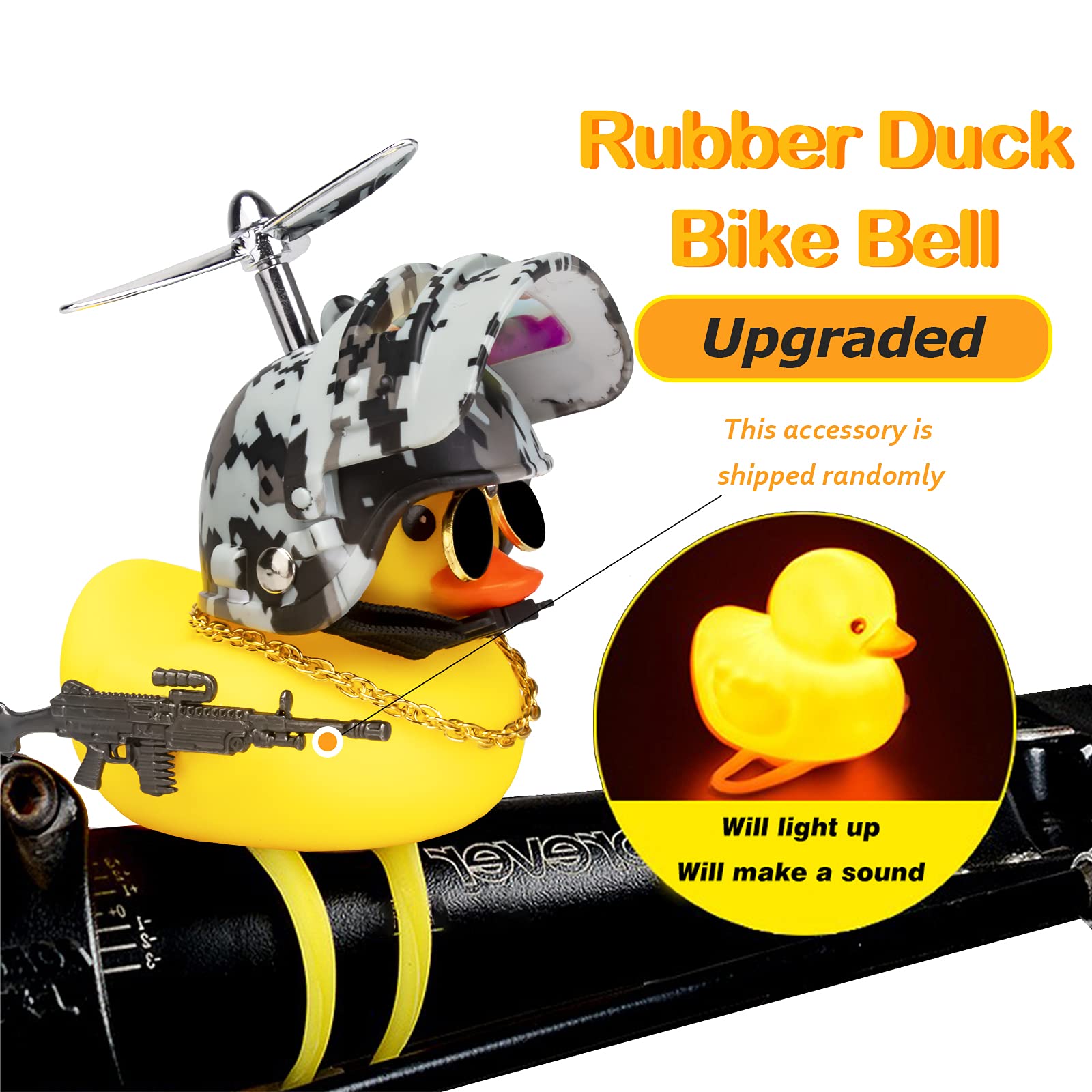 2Pcs Rubber Duck Car Ornaments - Squeeze Duck Dashboard Decor for Cars, Motorcycles & Bicycles | Fun Dashboard Accessories for Road Trips, Commuting and Cycling Adventures