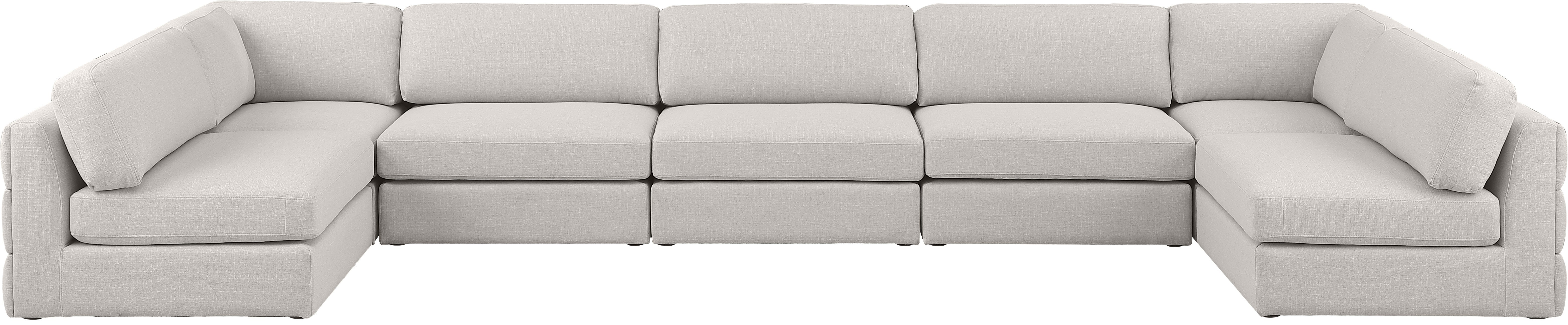 Beckham Durable Linen Textured Fabric Modular Sectional Sofa - Modern Living Room Furniture for Small Spaces & Apartments - Perfect for Family Gatherings, Movie Nights & Relaxation