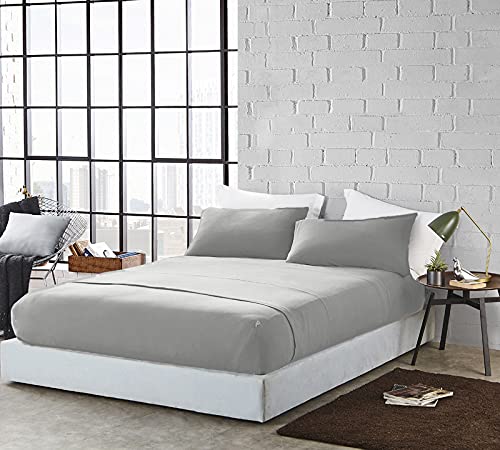 DAN RIVER Twin XL Jersey Sheet Set - 100% Cotton Luxury Bed Sheets | Ultra Soft & Comfortable T-Shirt Style Sheets | All Season Deep Pocket Bedding (3Pc, Twin XL, Light Gray) for Cozy Sleep & Hotel-Like Comfort