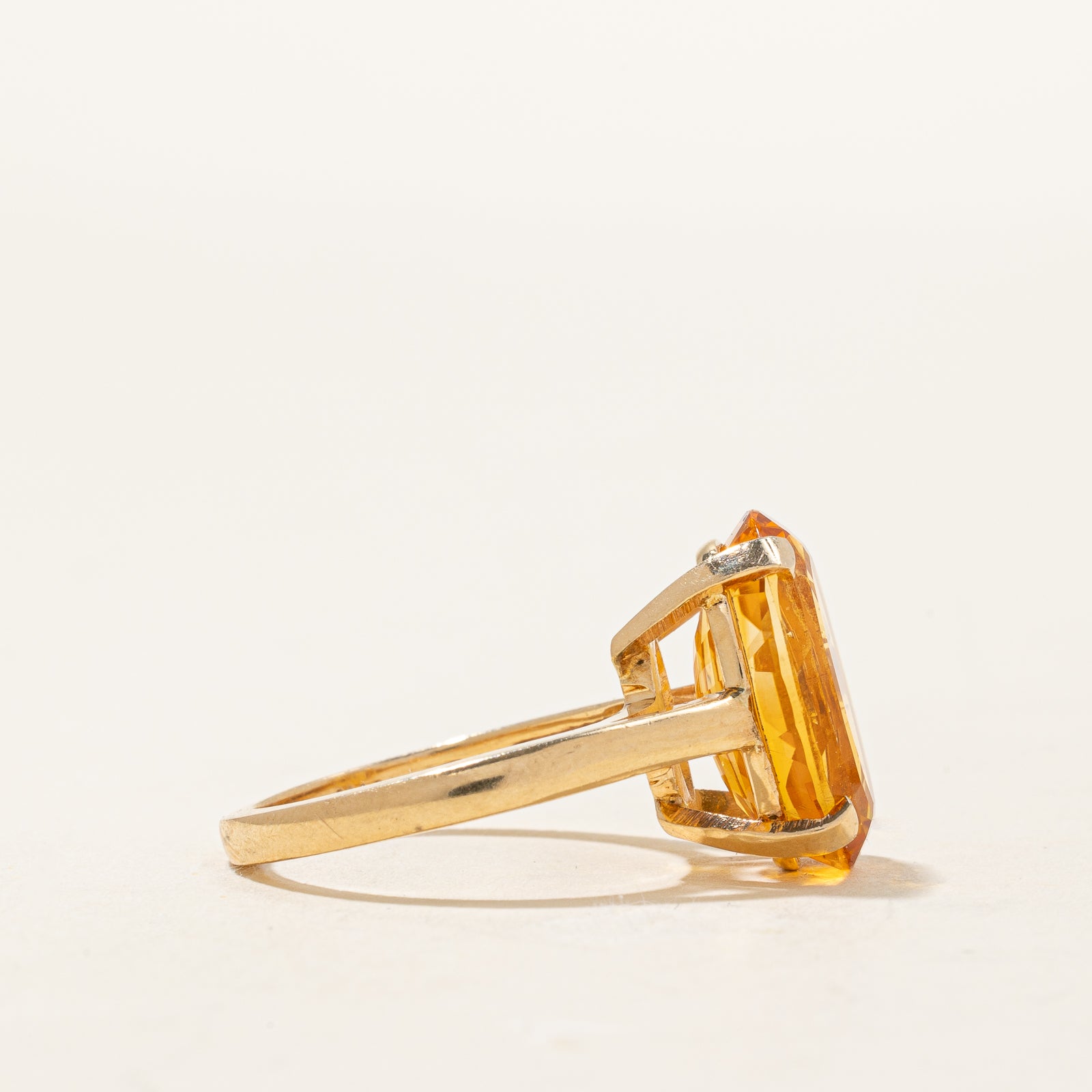 Exquisite Mandarin Citrine Cocktail Ring - 5.25 Carat Natural Gemstone, Size 5.75 - Elegant Statement Jewelry for Evening Parties, Weddings & Special Occasions