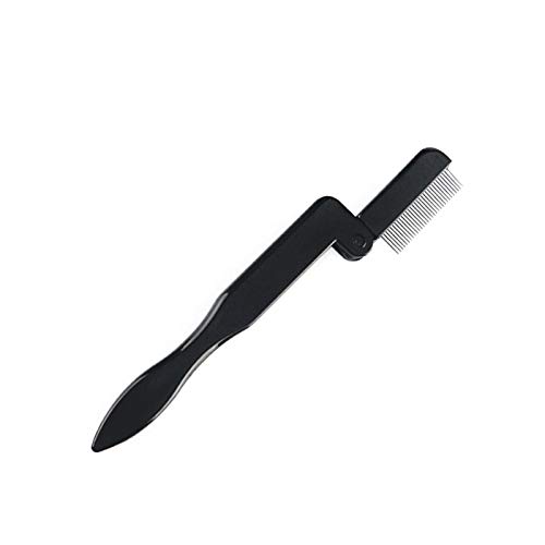 Professional Stainless Steel Eyelash & Eyebrow Comb - 5-Pack Black Makeup Brushes with Plastic Handle for Perfect Lash Separation & Brow Grooming - Ideal for Salon, Home Use & Travel Beauty Kit