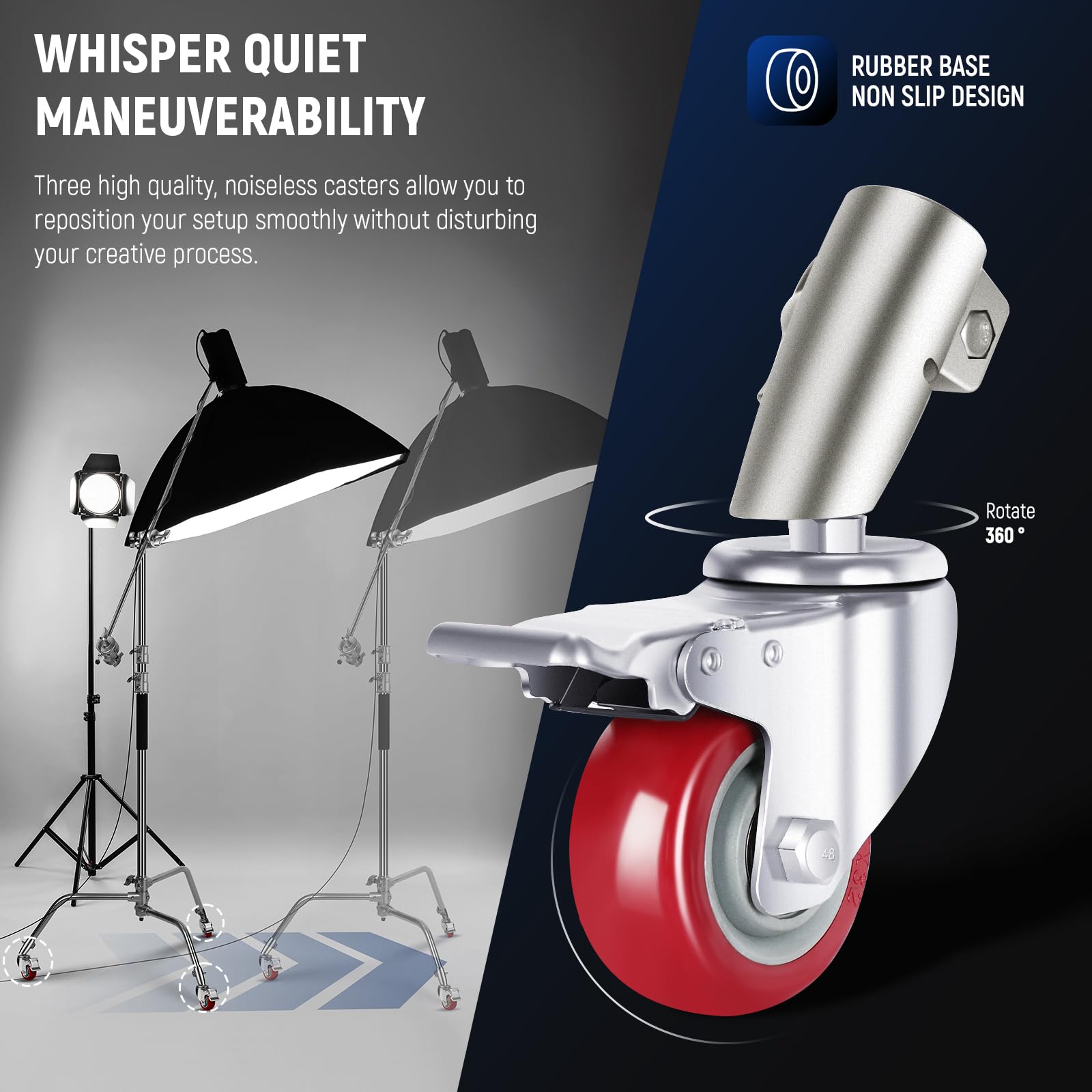 Neewer Heavy Duty 13ft/4m Adjustable Metal Light Stand with Spring Cushion - 1/4