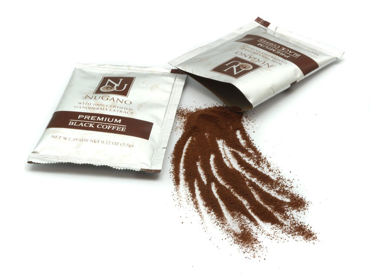 Nugano Ganoderma Instant Black Coffee - Low Caffeine (6 Boxes, 30 Sachets/Box) | Antioxidant Rich Coffee Alternative for Energy & Focus | Perfect for Office, Travel & Wellness Routines