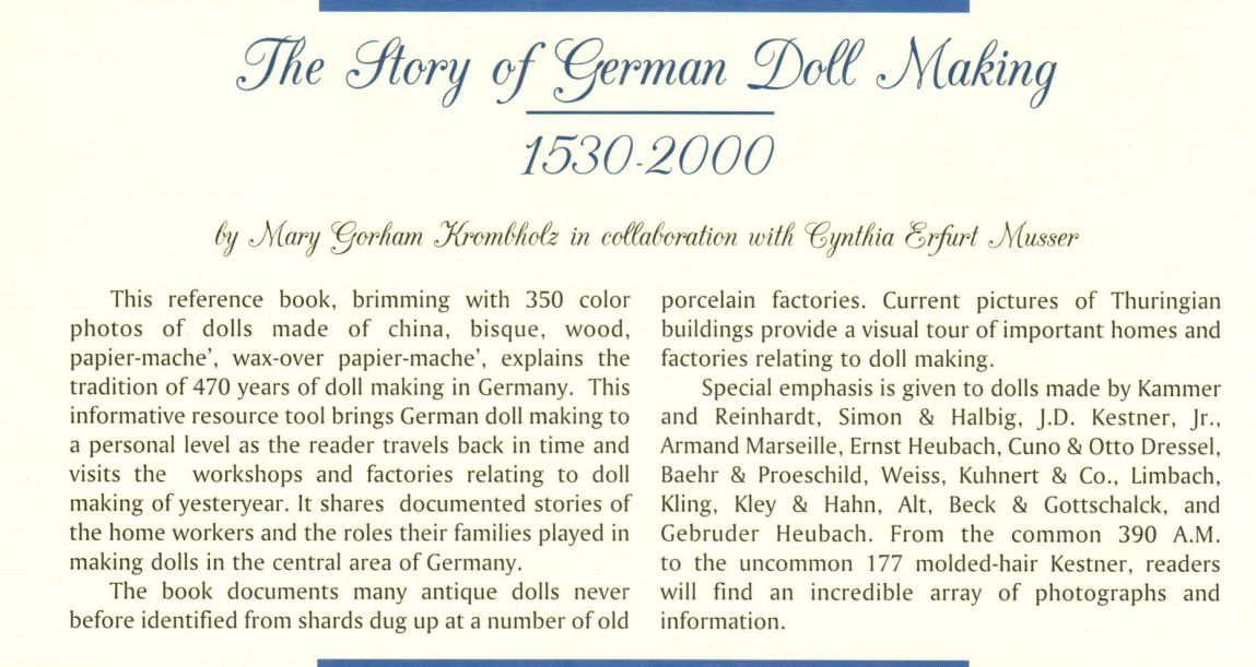 The Story of German Doll Making (1530-2000) - History & Collectible Antique Dolls for Display & Home Decor