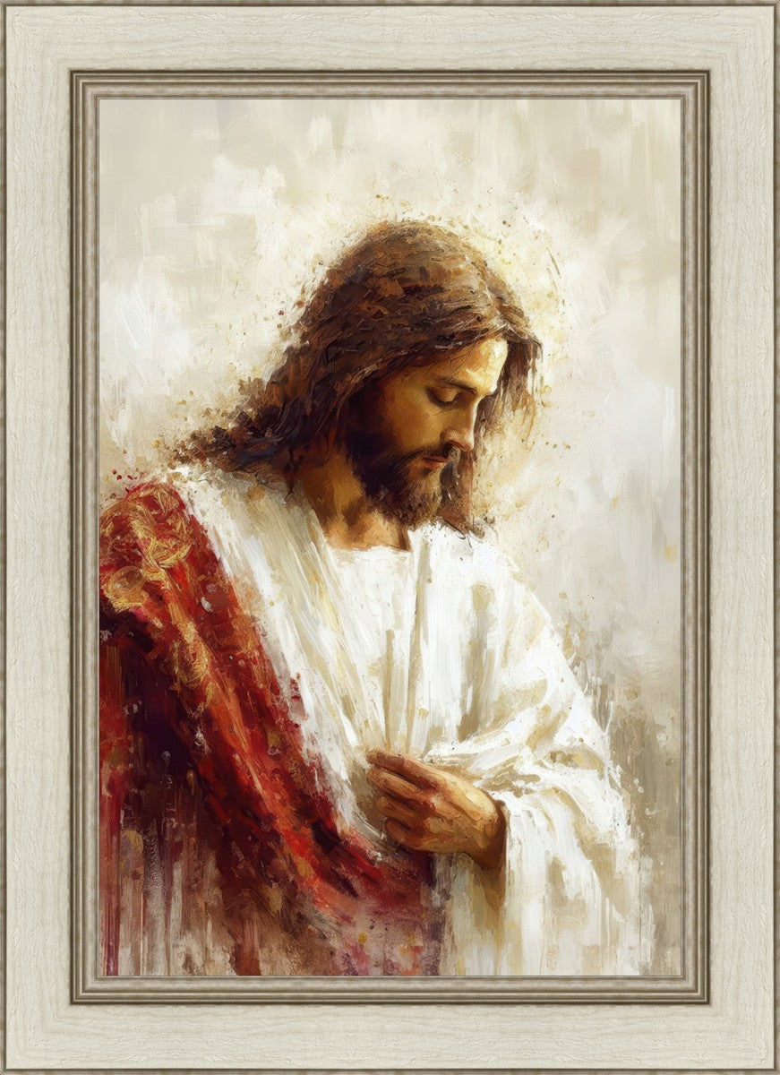 Jesus Christ in Red Robes - Religious Wall Art for Home & Church Decor - Perfect for Prayer Rooms, Sunday Schools & Christian Gifts
