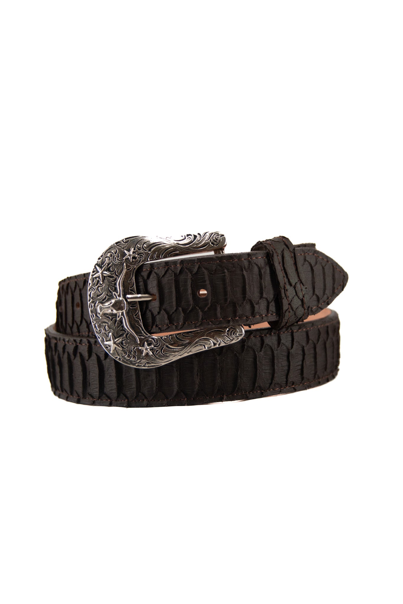 Python Longhorn X Buckle Cowboy Belt - Genuine Leather Western Belt for Men - Perfect for Rodeo, Country Music Festivals & Western Fashion Outfits