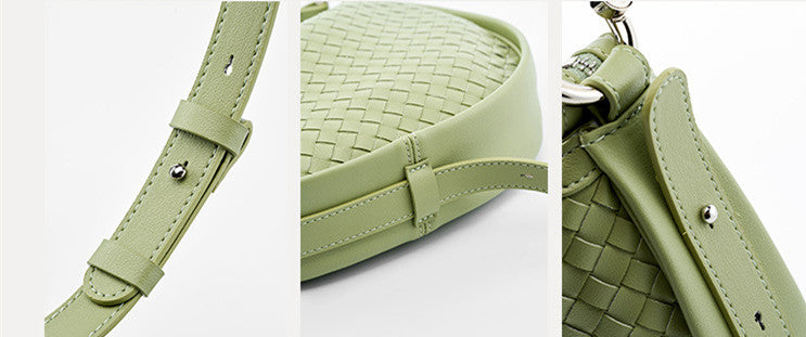 Stylish Woven Crescent Leather Crossbody Bag for Women - Perfect for Work, Travel & Everyday Use