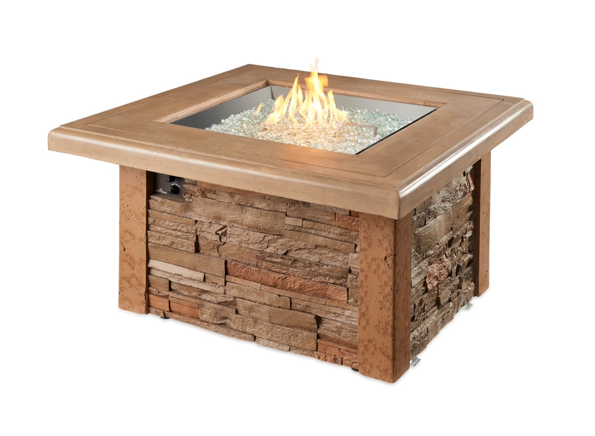 Outdoor Greatroom Company Sierra Square Gas Fire Pit Table - Patio Heater for Backyard, Deck, and Garden - Perfect for Outdoor Gatherings & Relaxation