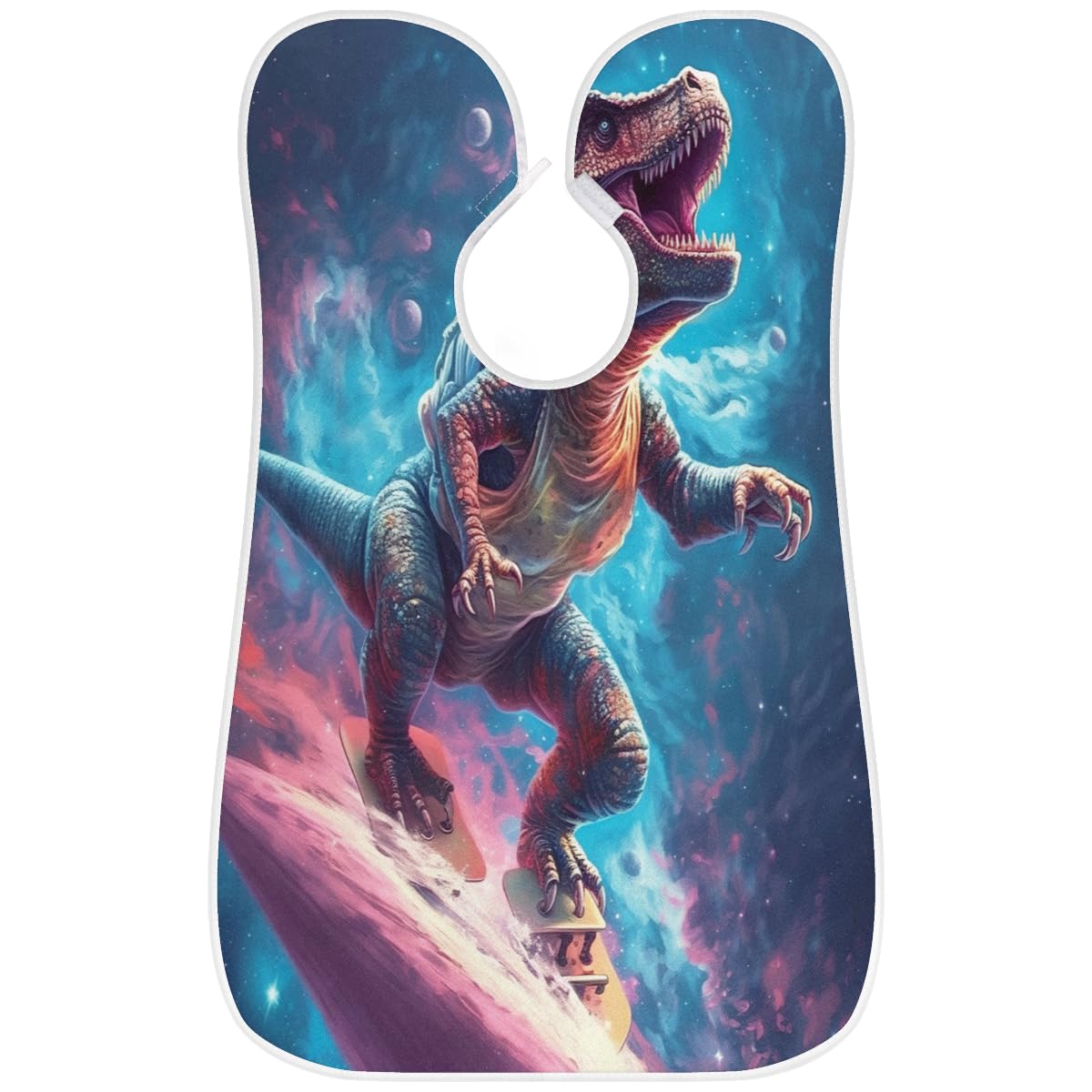Dinosaur & Outer Space Planets Beard Shaving Bib for Men - Waterproof Barber Apron for Hair Dye, Makeup & Beard Trimming | Sink Hair Catcher & Styling Cape for Salon, Home Grooming & Gift