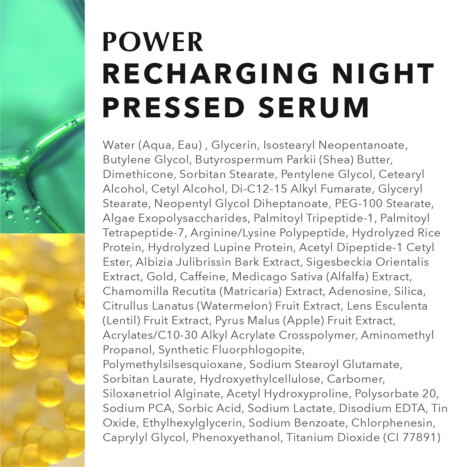 Algenist POWER Recharging Night Pressed Serum - Overnight Skin Treatment for Dull & Uneven Texture with Algae, Collagen & Coconut Water - Non-Comedogenic, Hypoallergenic - Perfect for Nighttime Skincare Routine & Anti-Aging Regimen