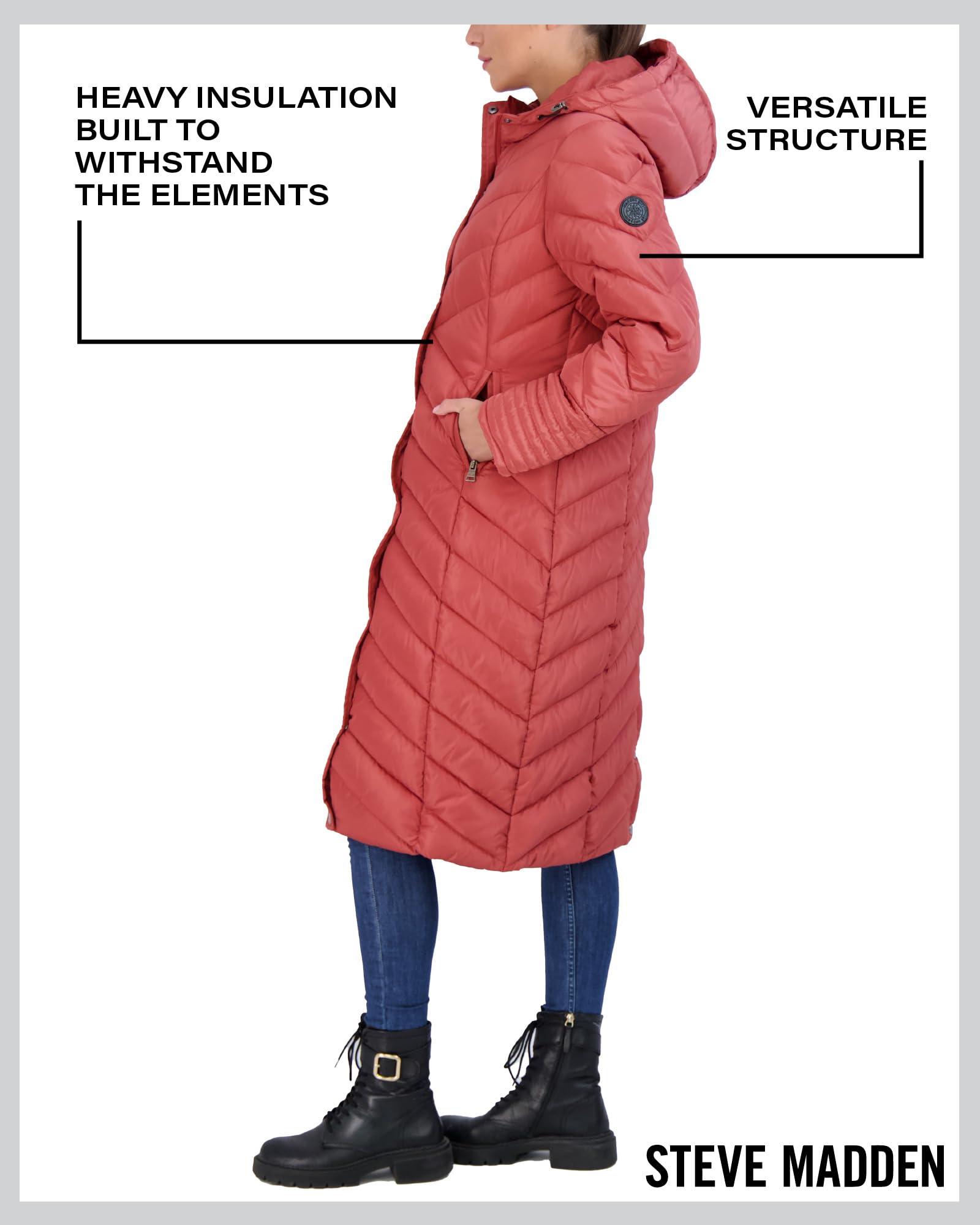 Madden Girl Women's Maxi Puffer Jacket - Long Quilted Winter Coat for Cold Weather, Water-Resistant & Warm (Sizes S-3X) | Perfect for Snow Days, Outdoor Activities & Winter Fashion
