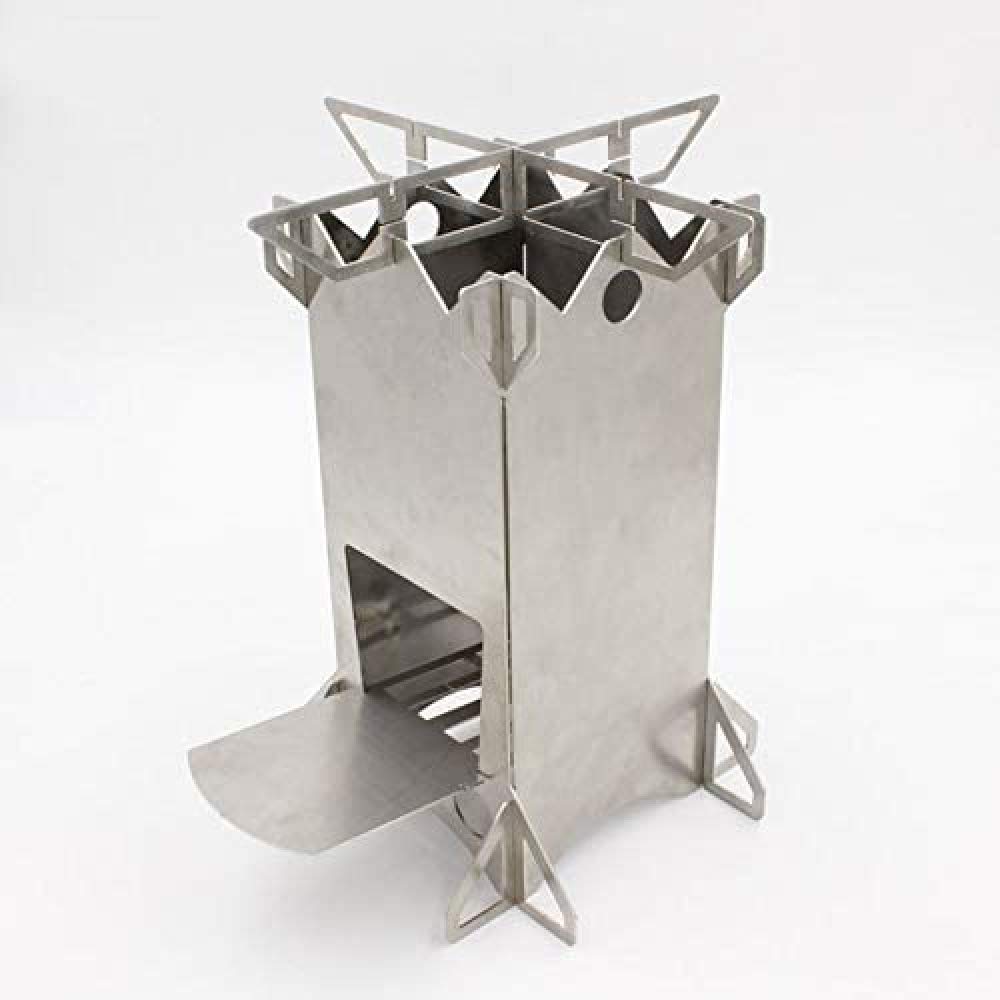 Portable Stainless Steel Wood Burning Camping Stove - Collapsible Outdoor Tent Stove for Backpacking, Hiking & Survival Cooking | Perfect for Campfires, Picnics & Emergency Preparedness