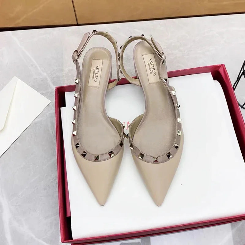 Luxury Gladiator Sandals for Women - Designer Rivet Slingback Sandals with 3cm Chunky Heel | Summer Fashion Footwear for Beach, Party & Casual Outings