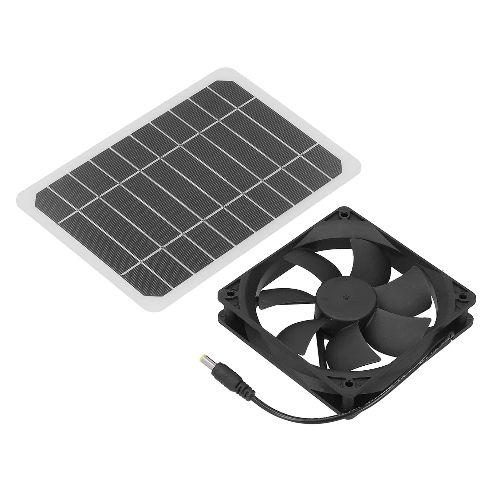 FTVOGUE 6W Solar Powered Exhaust Fan with Solar Panel - Ventilation Cooling Fan for Car, Pet House, Farmhouse, Greenhouse & RV Roof | Energy Efficient Solar Ventilation for Indoor & Outdoor Use