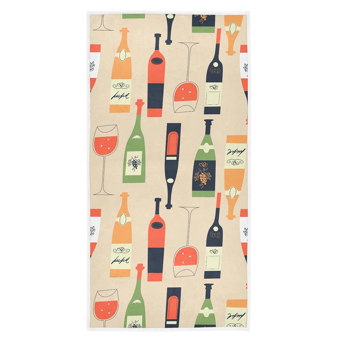 Premium Microfiber Wine Bottle Hand Towels 16x30 Inch - Ultra Soft Absorbent Kitchen & Bath Towels for Dish Drying, Guest Bathrooms, Hotels - Decorative Washcloths & Fingertip Towels for Elegant Home Decor