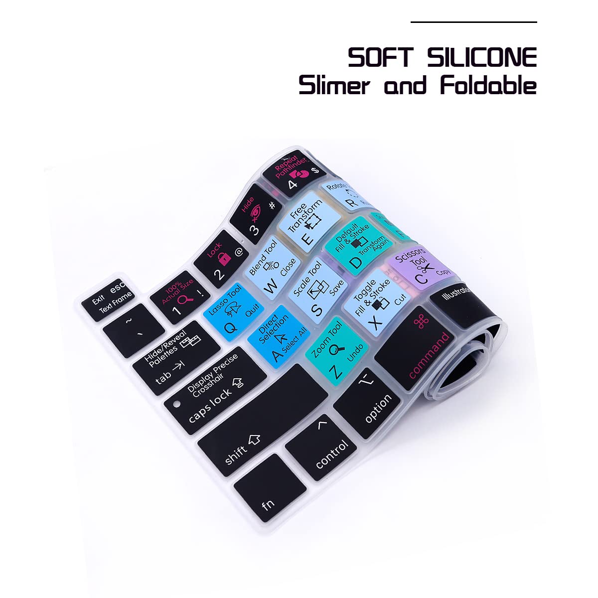 HRH Illustrator AI Shortcuts Silicone Keyboard Cover for MacBook Pro 13