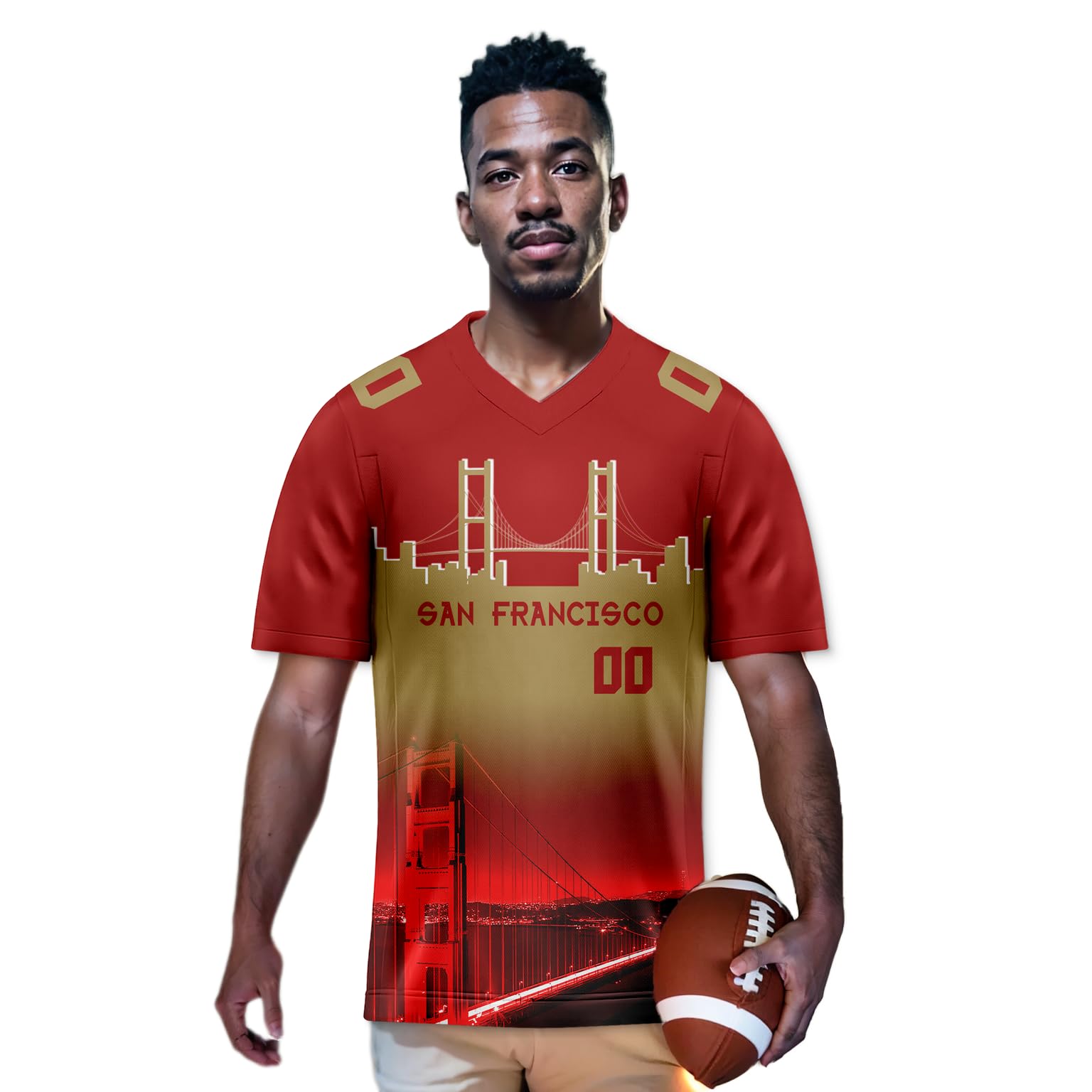 Custom City Skyline Football Jersey - Personalized Team Name & Number - Fashion Sports Uniform for Men, Women, Youth & Kids - Perfect for Game Day, Fan Gifts & Team Events