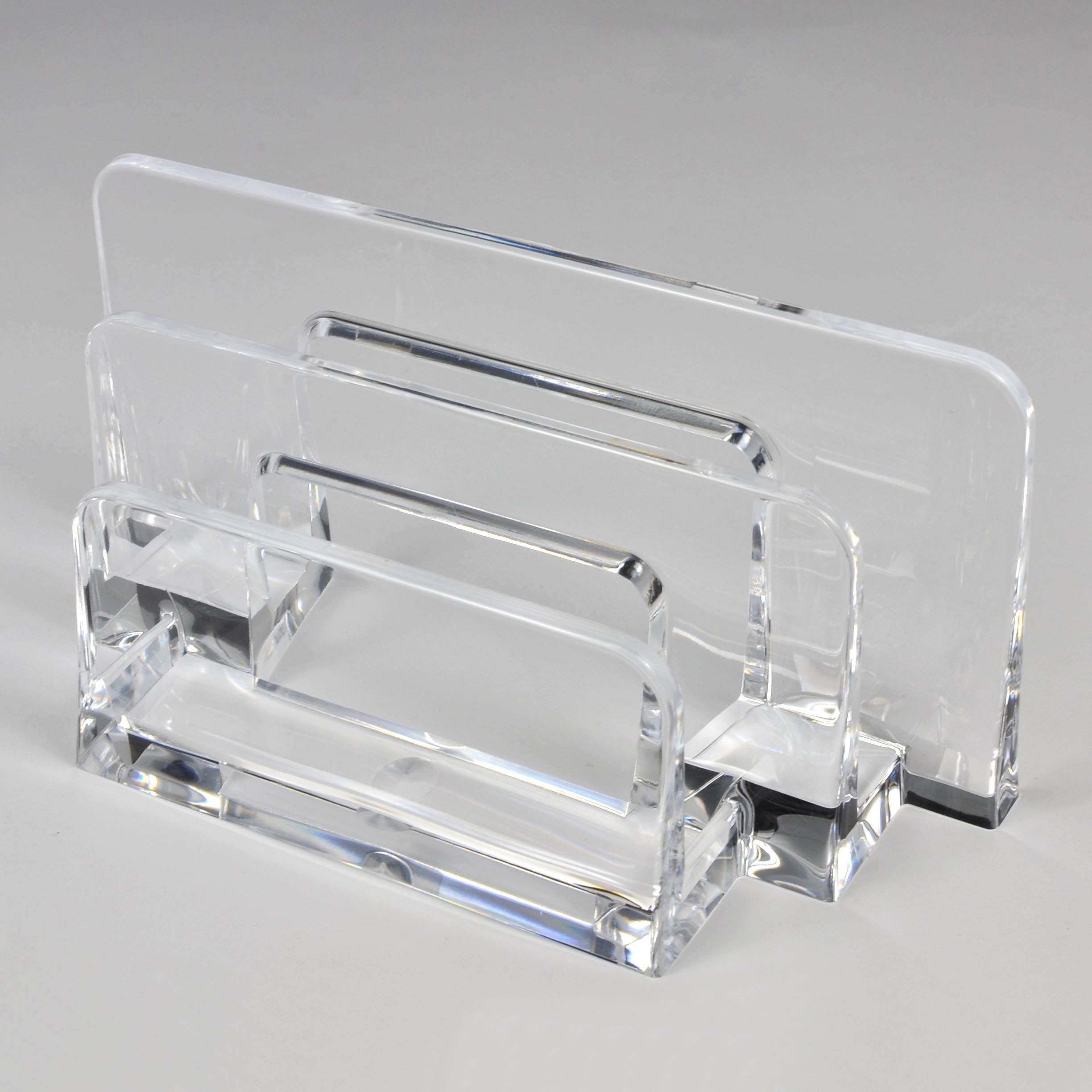 Clear Acrylic Letter Sorter & File Folder Organizer (2 Pack) - Perfect for Office, Home Desk, Mail Sorting - Holds Papers, Letters, Envelopes & Documents - Essential Desk Accessory & Office Supply