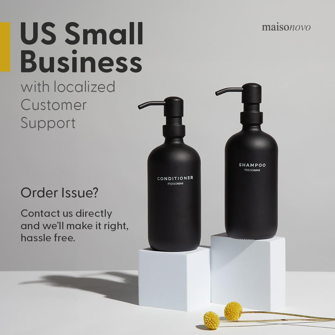 MaisoNovo 3-Piece Soap Dispenser Set - 16.9oz White Bottles with Bamboo Pumps for Kitchen, Bathroom & Vanity - Elegant Liquid Soap Dispenser for Hand Wash, Dish Soap & Lotion