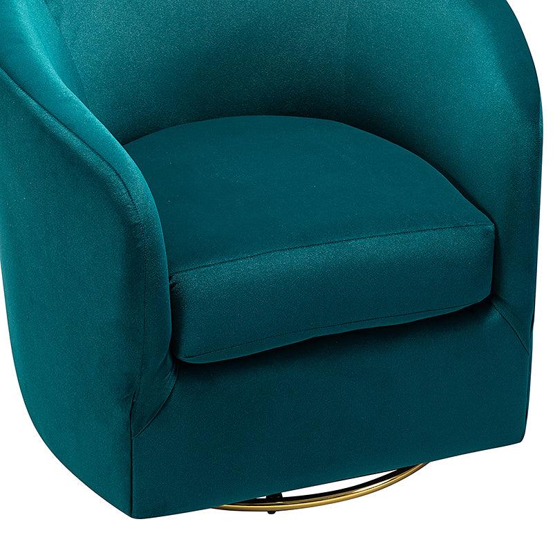 Emanuela Velvet Swivel Barrel Armchair - Modern Accent Chair for Living Room, Bedroom & Office - 360° Rotating Comfortable Lounge Chair with Soft Upholstery - Perfect for Reading, Relaxing & Home Decor