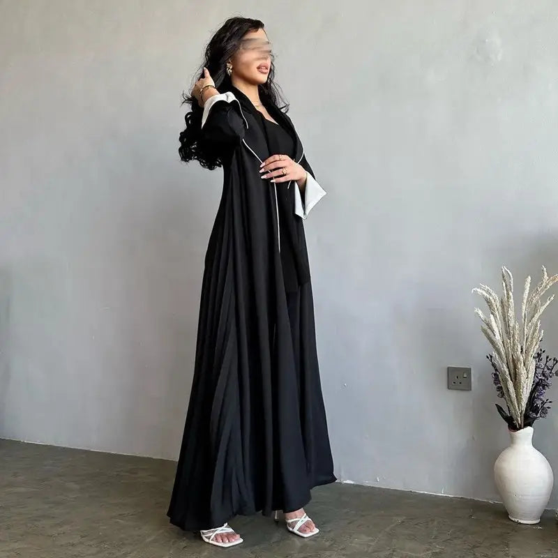 Elegant Muslim Women's Fashion Cardigan Open Abaya Dress - Modest Islamic Clothing for Prayer, Mosque & Everyday Wear