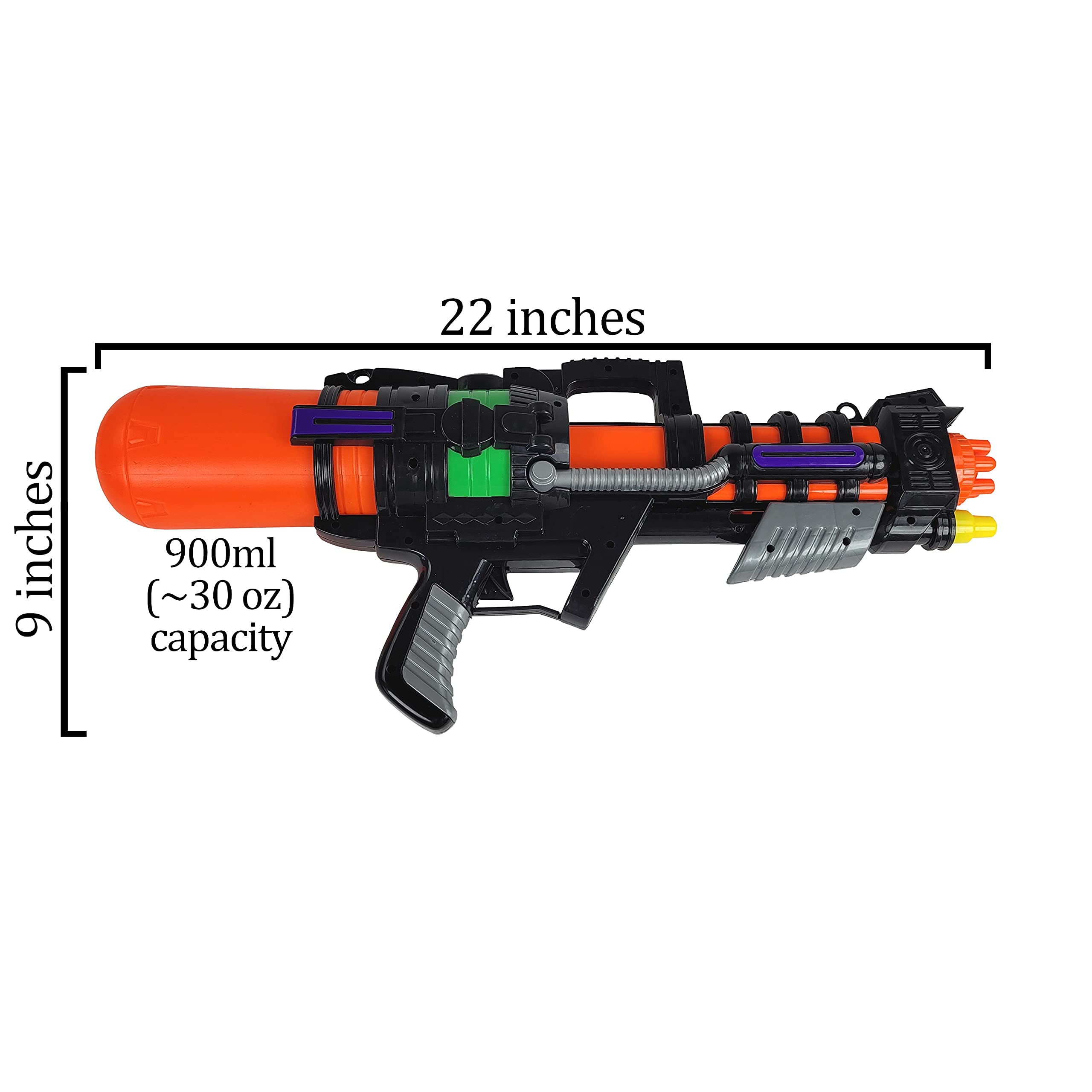Large Water Guns for Kids & Adults - Super Soaker Blaster with High Capacity & Long Range - Outdoor Summer Water Toy for Pool, Garden Battles & Beach Parties (Black)