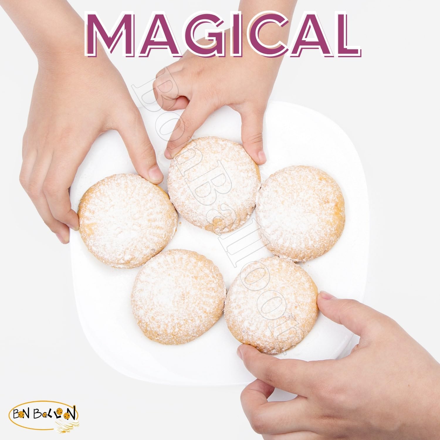 4-Piece Plastic Maamoul Cookie Mold Set - 3.2