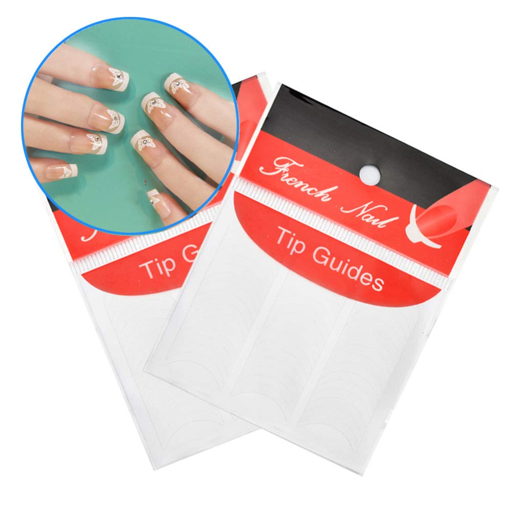 FOMIYES U-Shaped Nail Tip Guides - 10 Sheets for DIY French Manicure & Nail Art Stencils - Perfect for Salon, Home Use & Professional Nail Designs