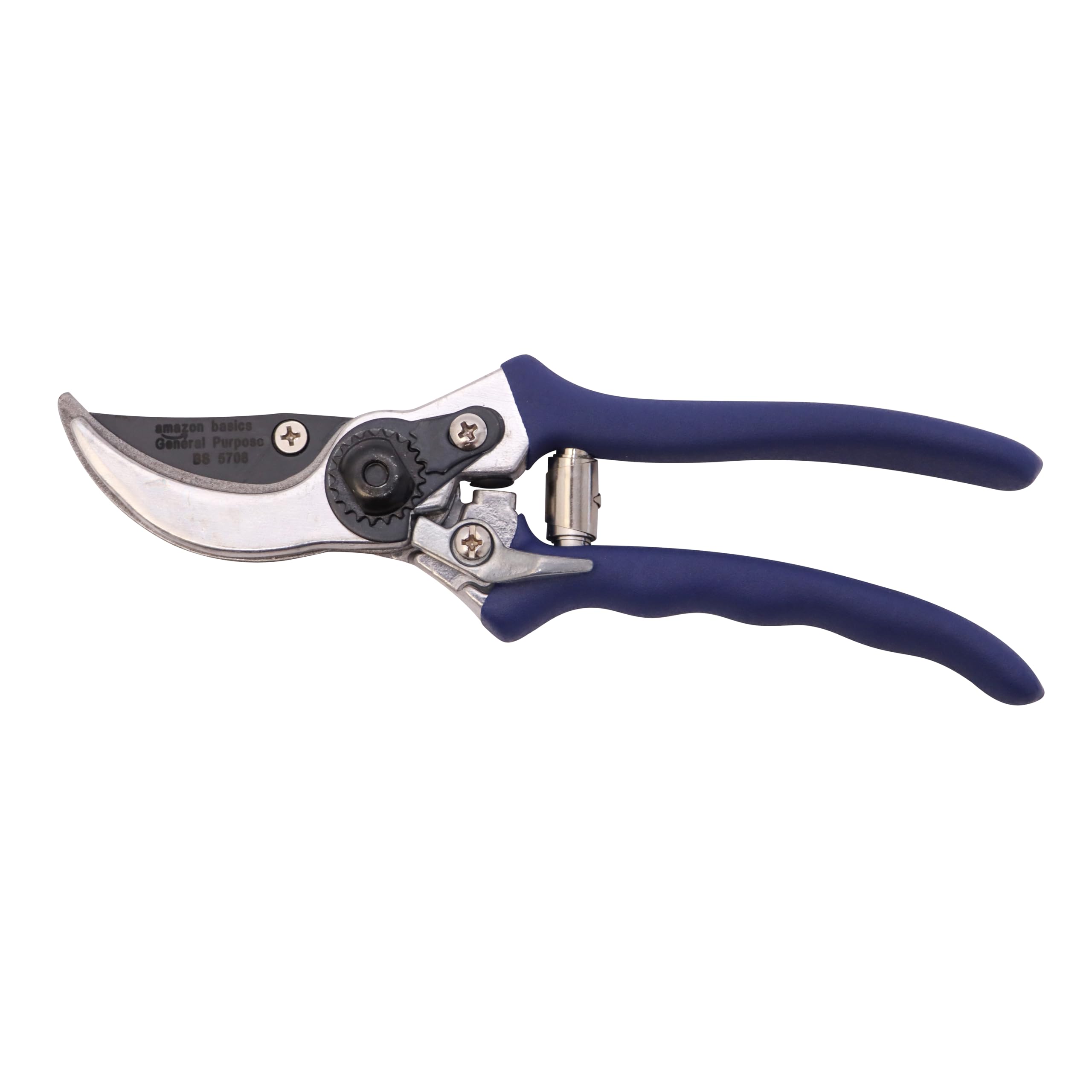 Amazon Basics Pruning Shears, Blue - Sharp Garden Scissors for Trimming Plants, Flowers, and Shrubs - Ideal for Home Gardening, Landscaping, and DIY Projects