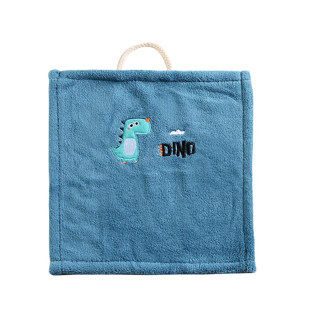 PULADE Super Absorbent Cartoon Hand Towels - Soft Microfiber Bathroom & Kitchen Towels with Hanging Loop, Quick-Drying Fleece Bath Towel (Blue) - Perfect for Bathrooms, Kitchens, and Kids' Rooms