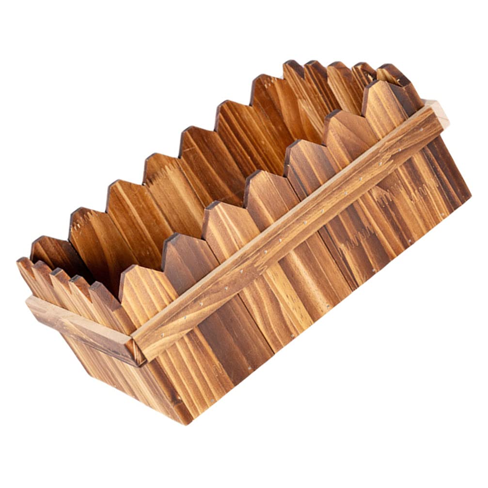 Rustic Wooden Succulent Planters - Outdoor Garden Flower Pots for Patio, Balcony & Indoor Home Decor | Perfect for Artificial Plants, Succulents & Small Flowers | Ideal for Farmhouse, Modern & Boho Decor Styles