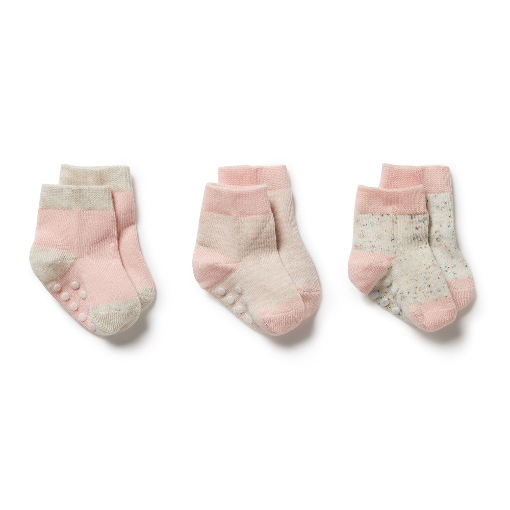 3 Pack Baby Socks - Soft Cotton Non-Slip Infant Socks for Boys & Girls (0-24 Months) - Perfect for Playtime, Crawling & Everyday Wear