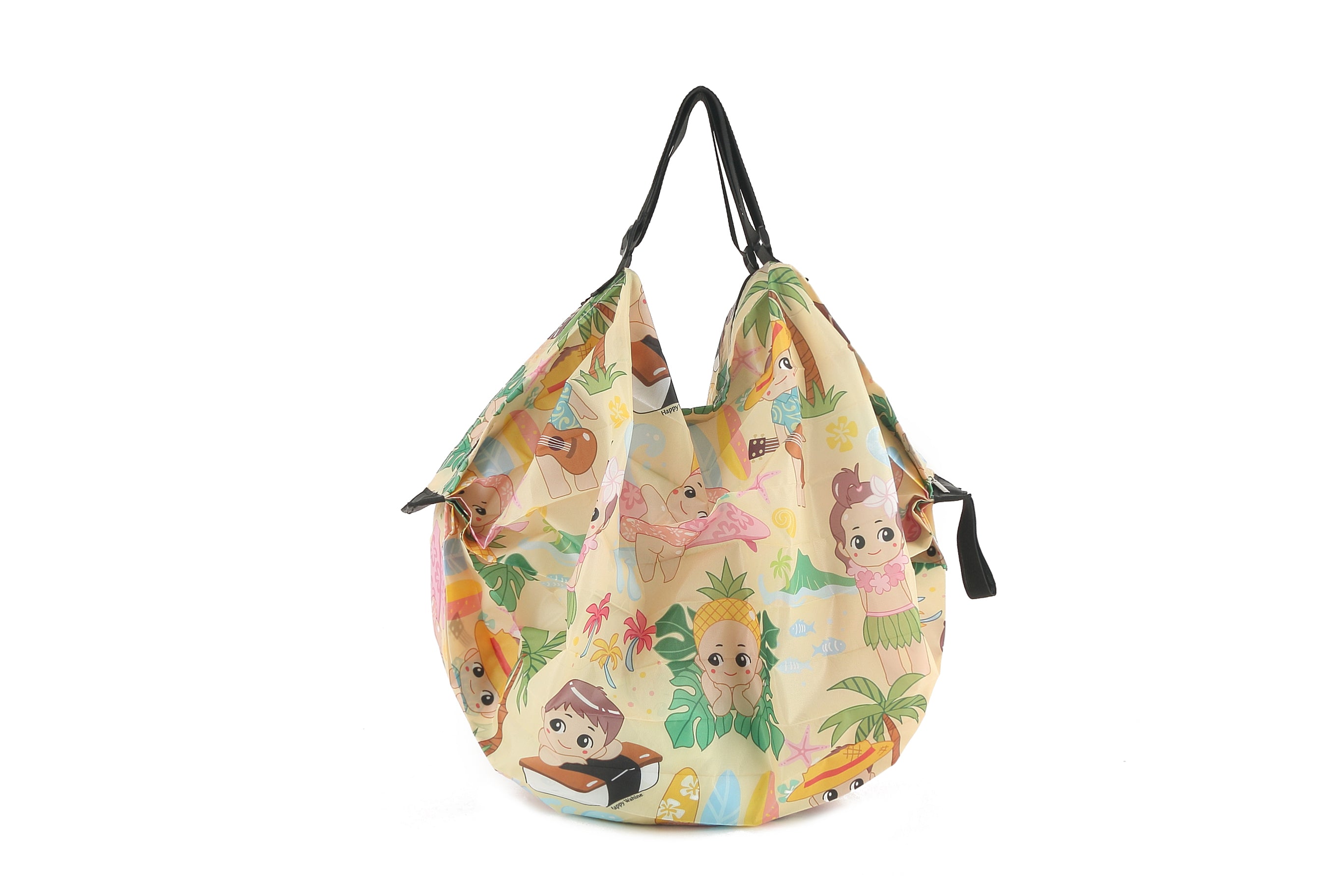 Foldable Reusable Shopping Bag - Jazmine Labubu Yellow Cute Cartoon Design for Groceries, Travel & Daily Use