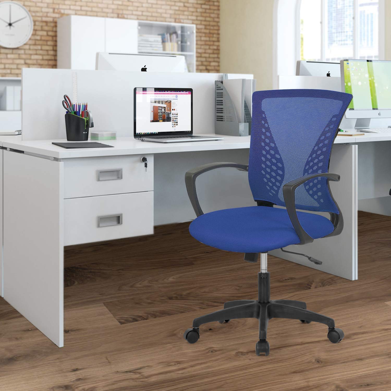 Ergonomic Mesh Office Chair with Lumbar Support - Adjustable Swivel Rolling Computer Desk Chair for Home & Executive Workspaces - Perfect for Long Hours of Comfortable Work or Gaming Sessions