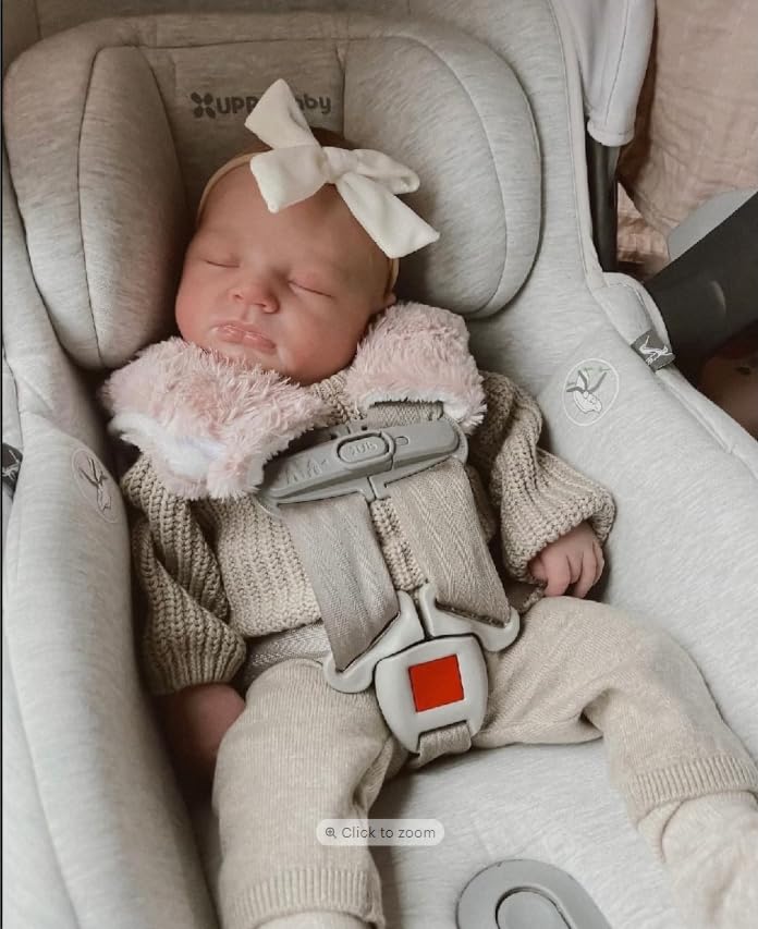 Reversible Rose Gold & White Baby Car Seat Strap Covers - Soft Padding for Newborn & Infant Safety - Perfect for Travel, Strollers & Shopping Cart Comfort