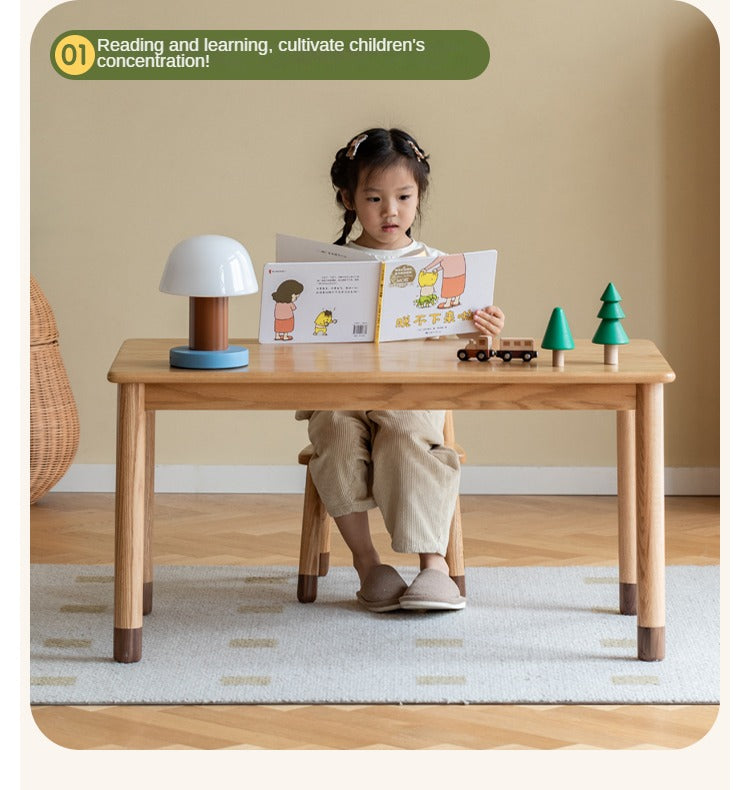 Handmade Solid Oak Wood Kids Study Desk - Durable & Ergonomic Children's Writing Table for Homework & Crafting - Perfect for Bedrooms, Homeschooling & Playrooms