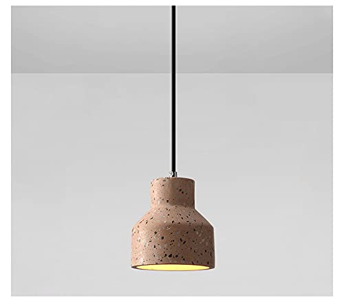 Modern Nordic Cement Bedside Lamp with Terrazzo Design - Yellow Chandelier for Dining Room, Bedroom, and Living Room Lighting Decor