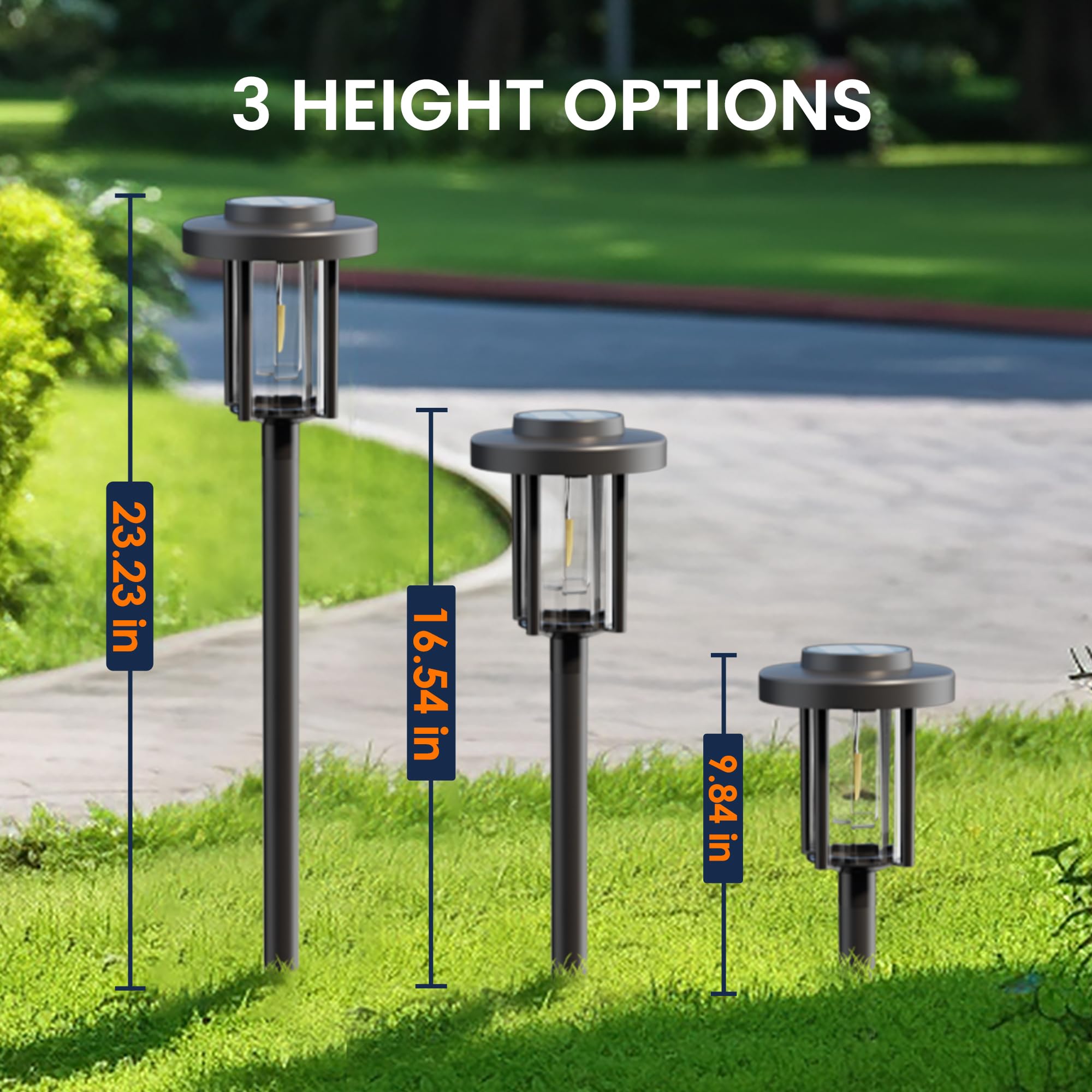 GIGALUMI 12 Pack Solar Pathway Lights - IP65 Waterproof Outdoor Garden Lights for Yard, Walkway, Patio & Porch - Warm White Solar Powered Landscape Lighting - Perfect for Garden Decor, Driveway & Backyard Lighting