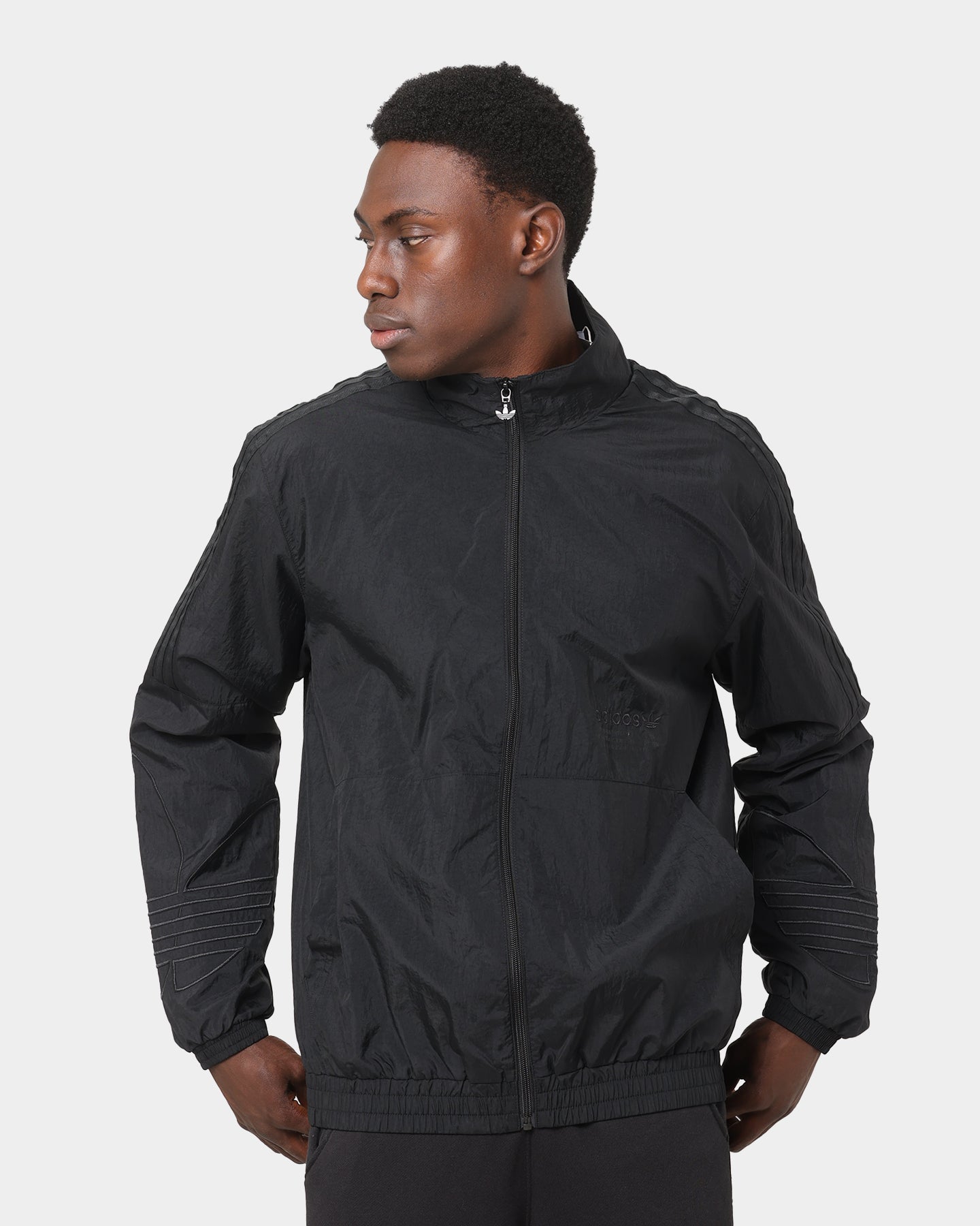Adidas Tricolor Track Top Jacket for Men - Black Athletic Running Jacket with Stripes | Perfect for Gym, Jogging & Casual Streetwear