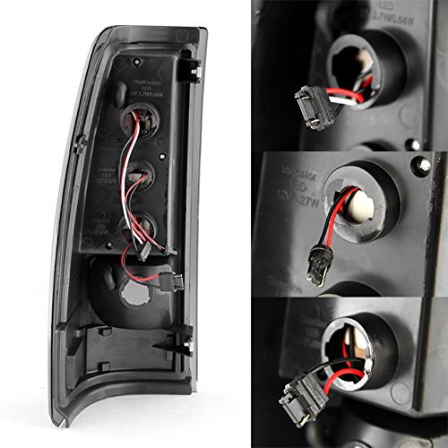 AKKON Black Smoked G2 LED Tail Lights Brake Lamps Pair for 1999-2002 Chevy Silverado & 2009-2003 GMC Sierra Pickup Truck - Upgrade Your Truck's Style & Visibility for Night Driving & Off-Road Adventures