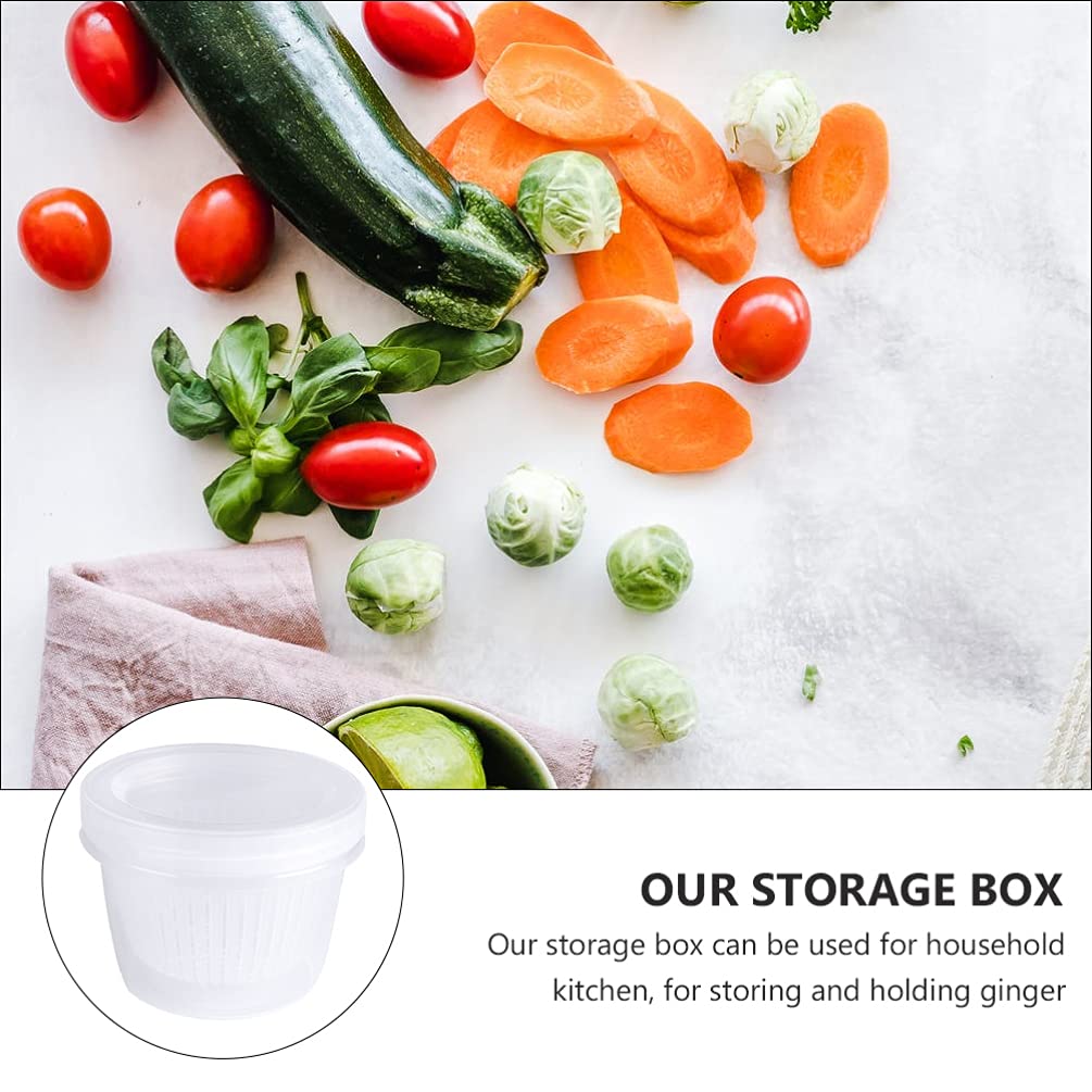 OSALADI 4-Piece Airtight Ginger Garlic Storage Containers with Lids - BPA-Free Plastic Food Storage Boxes for Kitchen, Fridge, Pantry | Perfect for Meal Prep, Salad, Onion & Herb Organization
