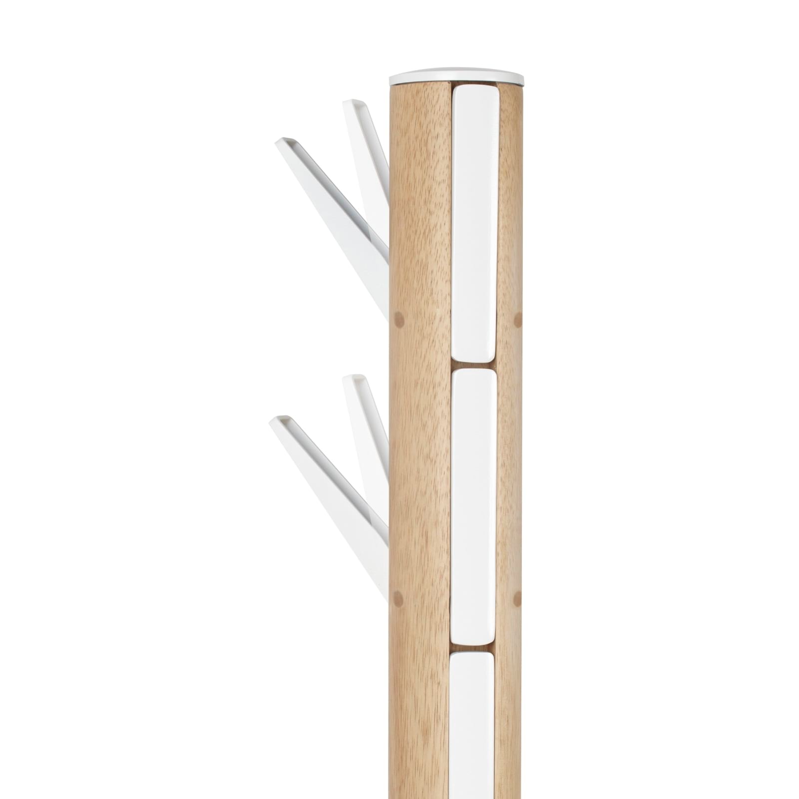 Vintage Flapper Coat Rack - White & Natural Wood Wall Mounted Hooks for Entryway, Bedroom or Hallway Organization
