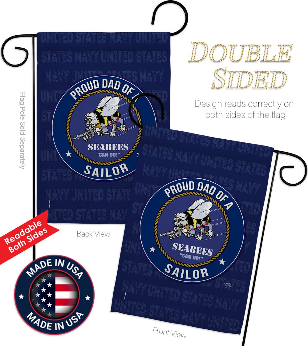US Navy Seabee Garden Flag Set - Double-Sided Military Decor for Yard & Home