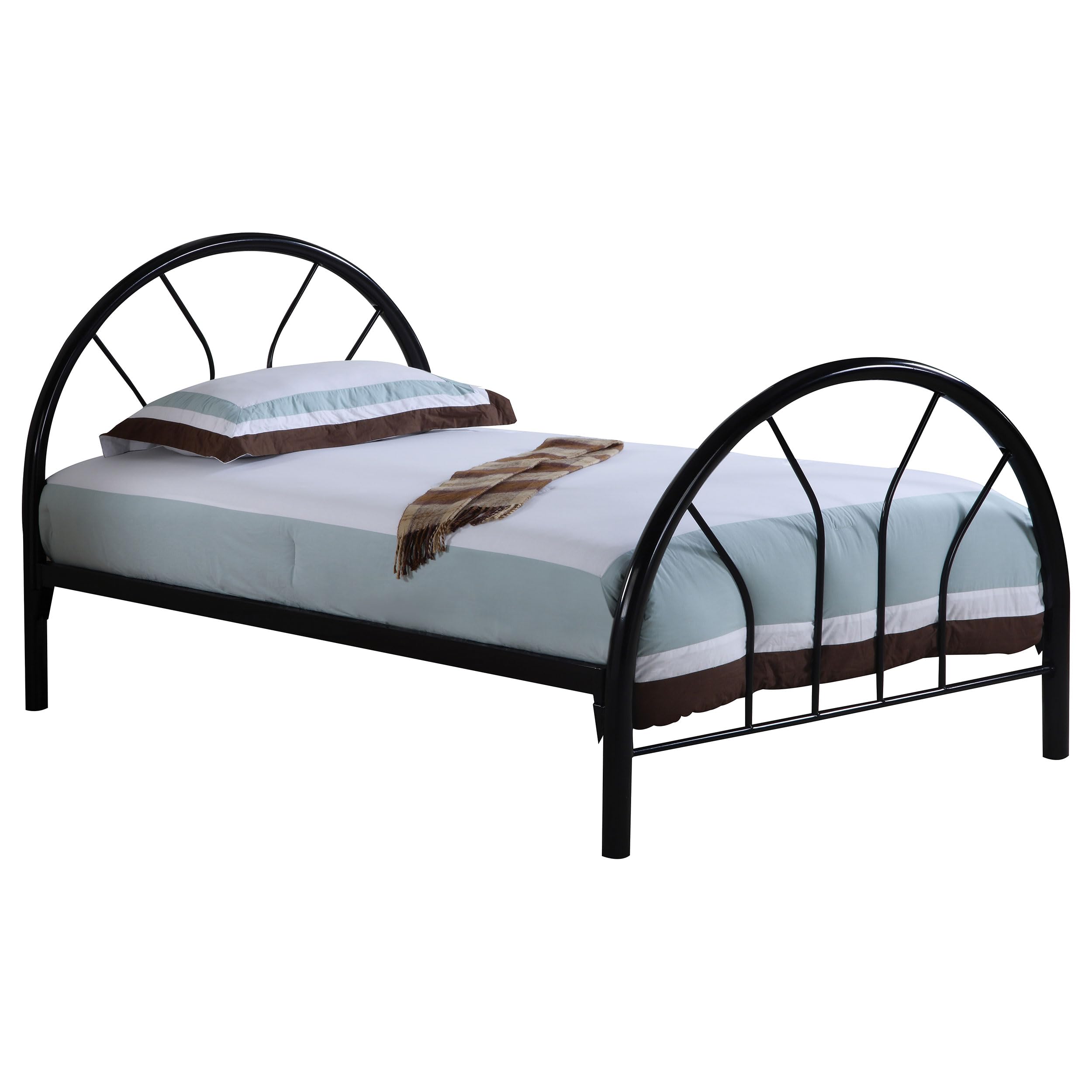 Coaster Home Furnishings Marjorie Contemporary Twin Size Open Frame Bed Frame with 40-inch Headboard - Platform Bed in Black (2389B) | Perfect for Modern Bedrooms, Guest Rooms & Small Spaces