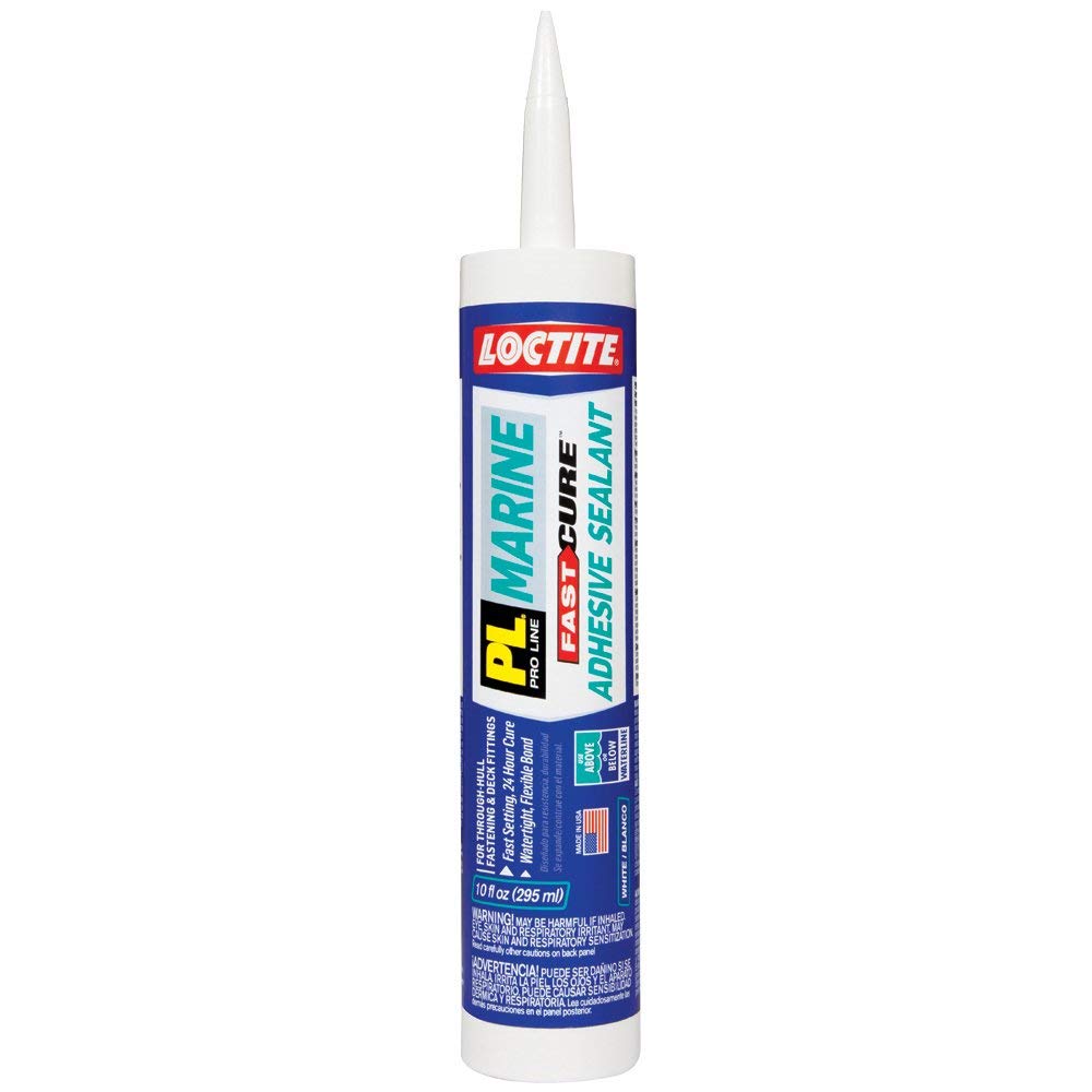 Loctite PL Marine Fast Cure Adhesive Sealant - 10.1 oz White Waterproof Boat & Marine Sealant (Case of 12 Cartridges) - Ideal for Boat Repairs, Deck Sealing & Marine Equipment Fixes